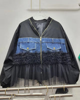 CUSTOM DESIGN MESH DENIM JACKET