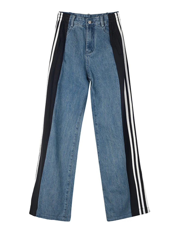VINTAGE STRIPED BAGGY JEANS