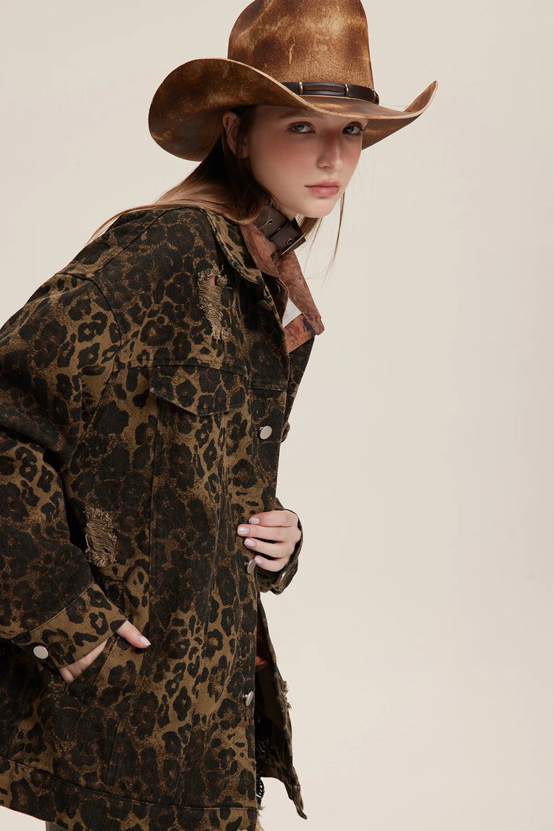 OPULA VINTAGE BLACK LEOPARD JACKET