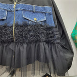 CUSTOM DESIGN MESH DENIM JACKET