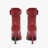 OPULA FRONT ZIPPER BUCKLE HEELS