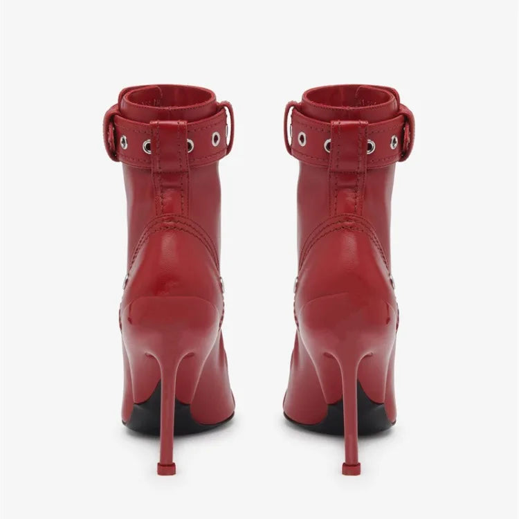 OPULA FRONT ZIPPER BUCKLE HEELS