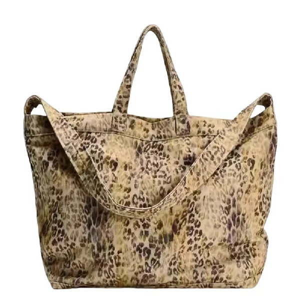 VINTAGE LEOPARD PATTERN TOTE BAG