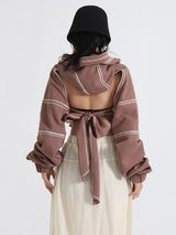 OPULA CUTOUT CROP HOODIE