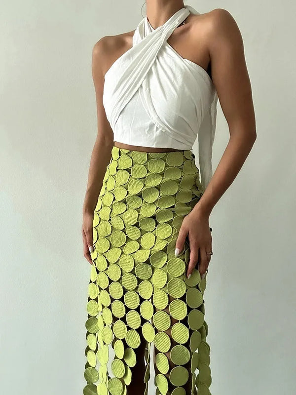 ASYMMETRICAL TASSEL SKIRT
