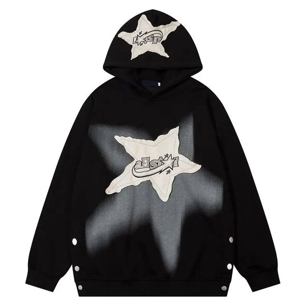 VINTAGE OVERSIZE PATCHWORK HOODIE