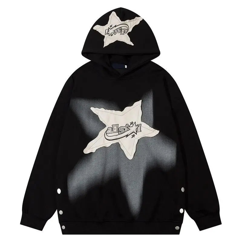 VINTAGE OVERSIZE PATCHWORK HOODIE