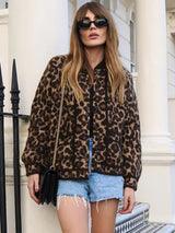 LEOPARD PLUSH COLLAR CEKET