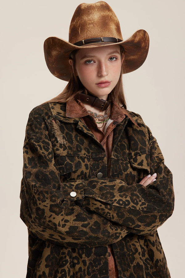 OPULA VINTAGE BLACK LEOPARD JACKET