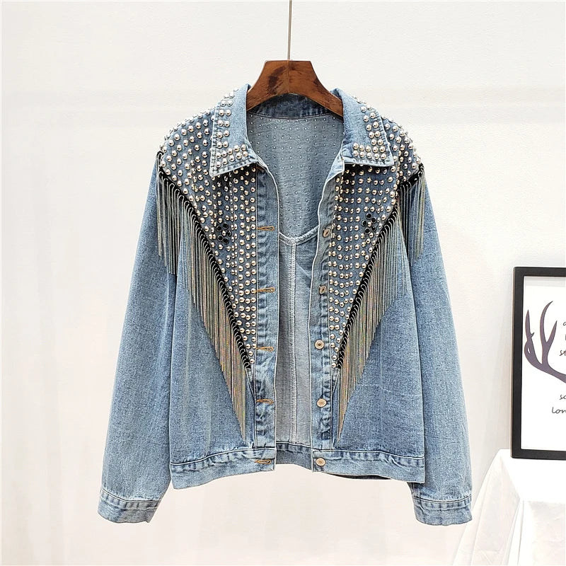 KOREAN TASSEL DENIM JACKET