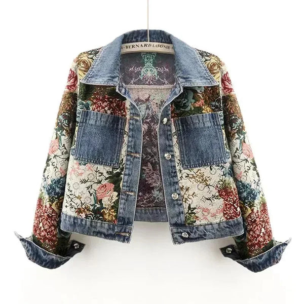SPLICING COWGIRL DENIM JACKET