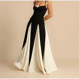 CONTRAST PATCHWORK SLING DRESS