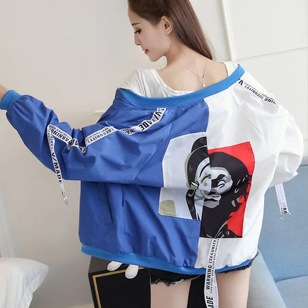 CLOWN PRINT BASEBALL JACKET