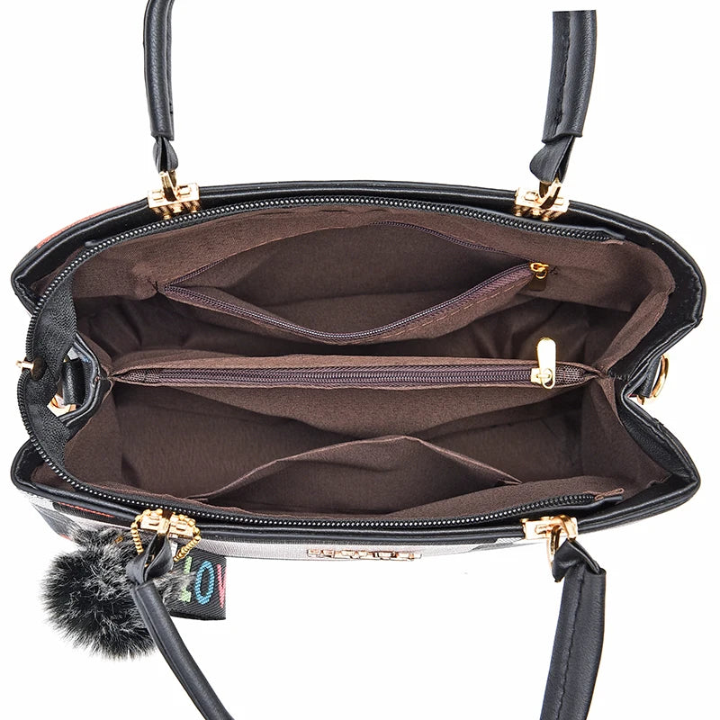 STYLISH PLAID PATTERN HANDBAG