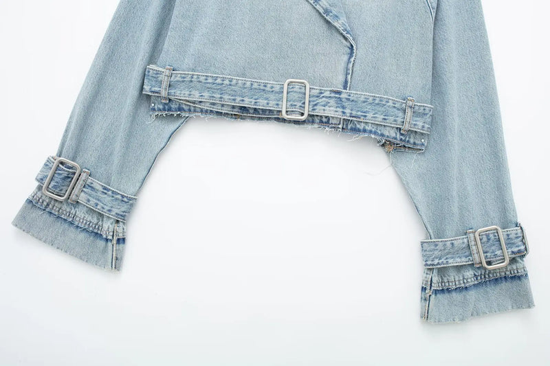 OPULA VINTAGE CROP WASHED DENIM JACKET