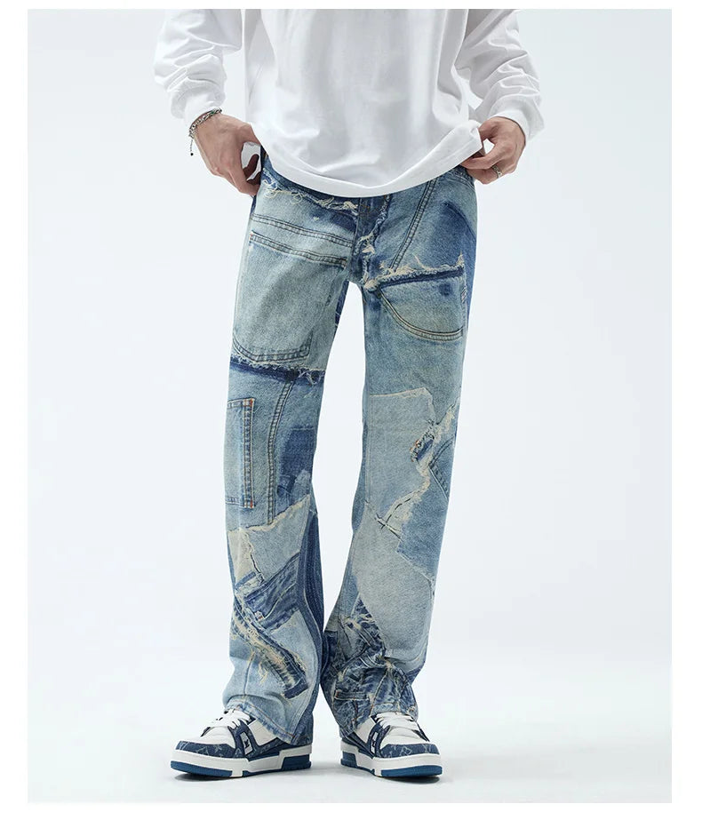 OPULA PATCHWORK VINTAGE RETRO DENIM JEAN