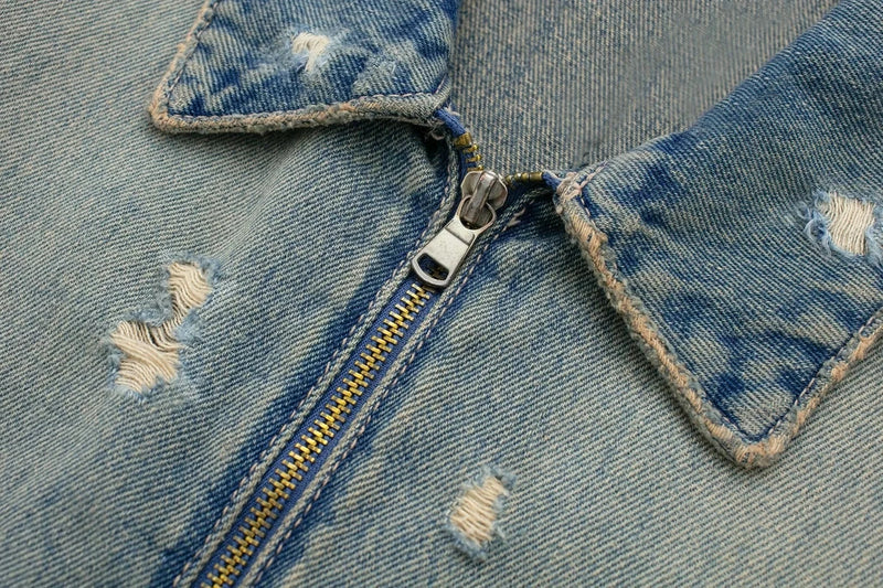 OPULA ZIPPER LOOSE DENIM JACKET