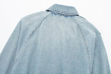 OPULA VINTAGE CROP WASHED DENIM JACKET