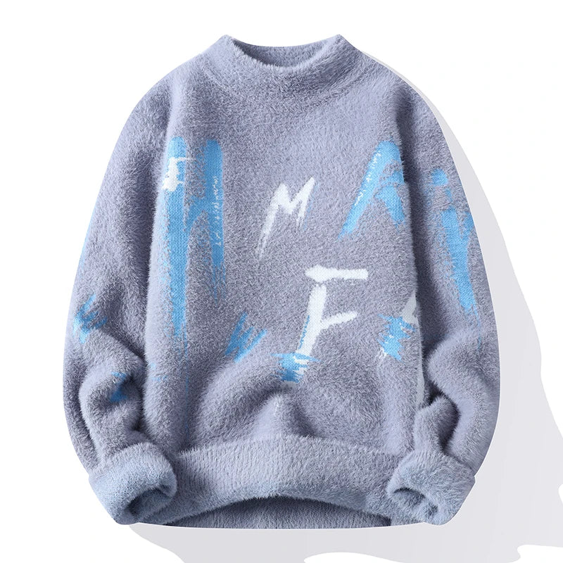 KNITTED LETTER SCRAWL KAZAK