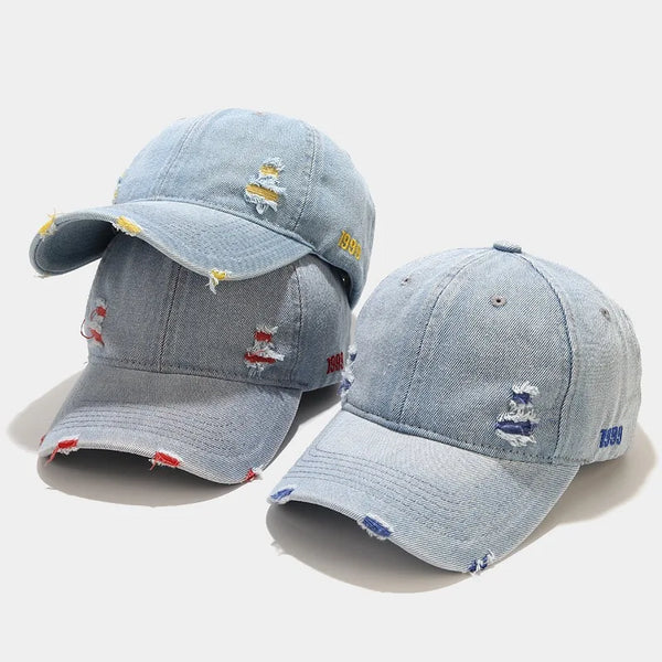 OPULA UNISEX WASHED DENIM BASEBALL CAP