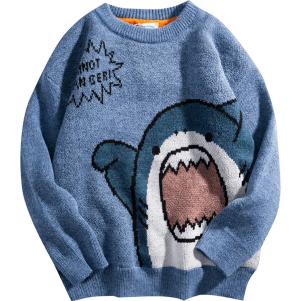 KNITTED SHARK LOOSE JUMPER