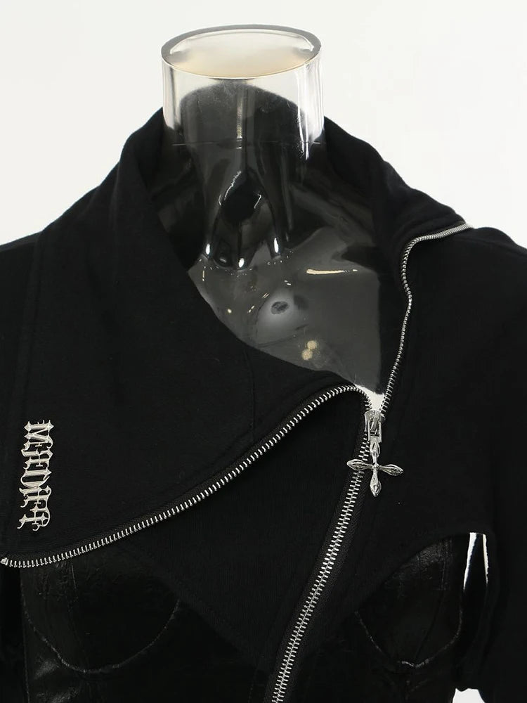 IRREGULAR LACE-UP SLIM COAT