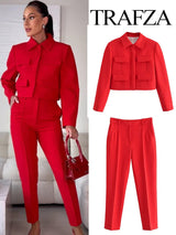 OPULA CASUAL RED TWO PIECE SET