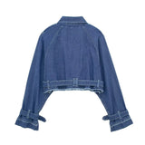 OPULA VINTAGE CROP WASHED DENIM JACKET
