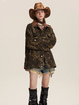 OPULA VINTAGE BLACK LEOPARD JACKET