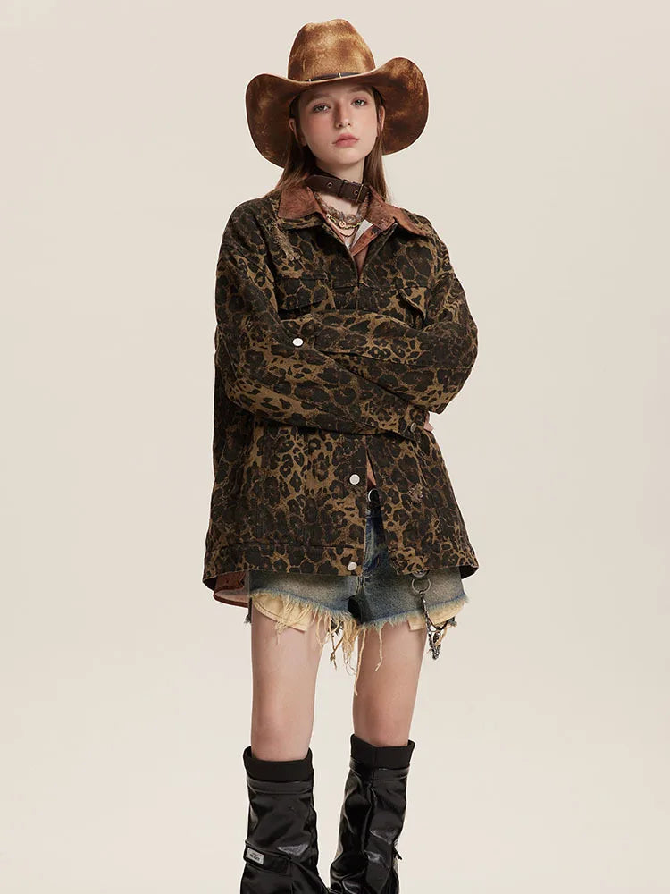 OPULA VINTAGE BLACK LEOPARD JACKET
