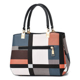 STYLISH PLAID PATTERN HANDBAG