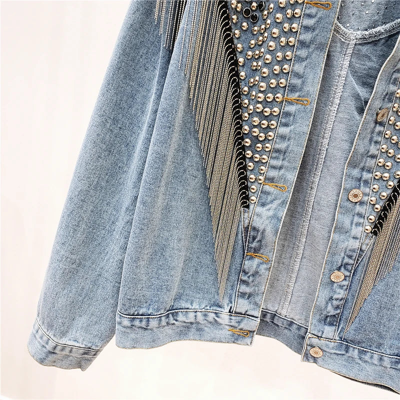KOREAN TASSEL DENIM JACKET