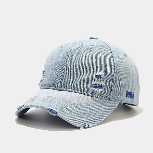 OPULA UNISEX WASHED DENIM BASEBALL CAP