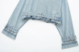 OPULA VINTAGE CROP WASHED DENIM JACKET