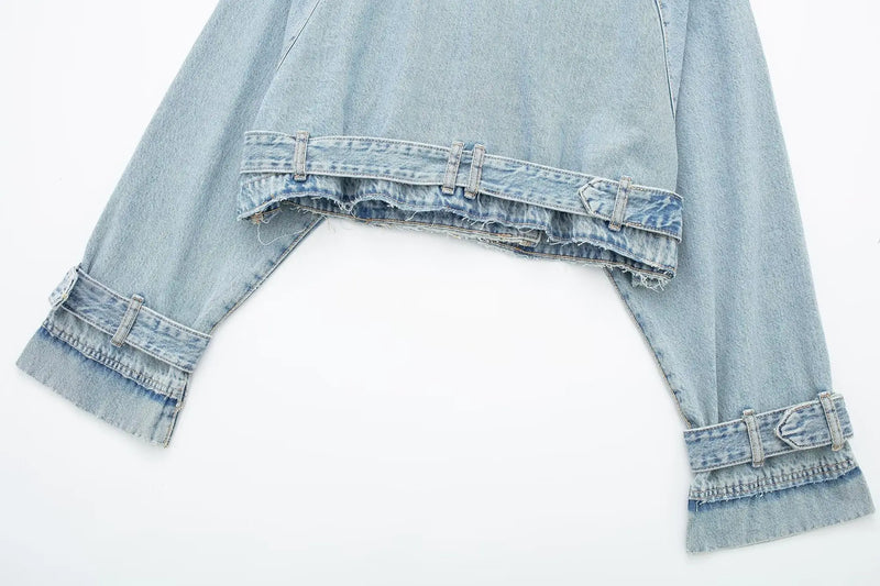 OPULA VINTAGE CROP WASHED DENIM JACKET