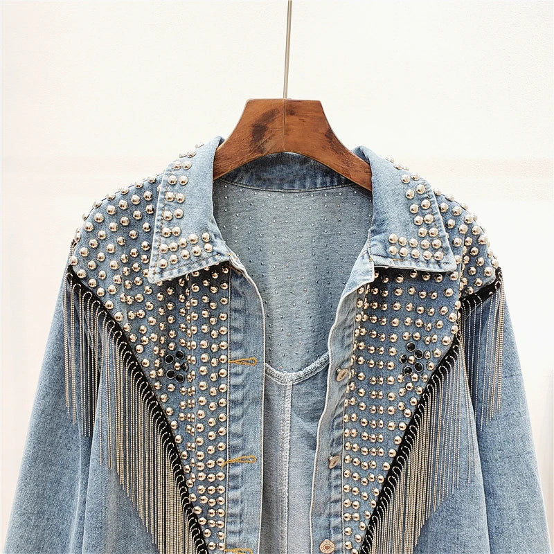 KOREAN TASSEL DENIM JACKET