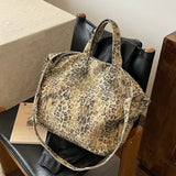 VINTAGE LEOPARD PATTERN TOTE BAG