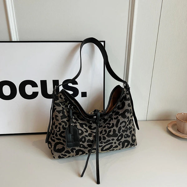 LEOPARD CROSSBODY TOTE BAG
