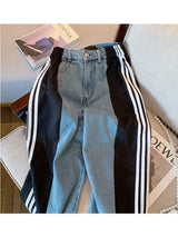 VINTAGE STRIPED BAGGY JEANS