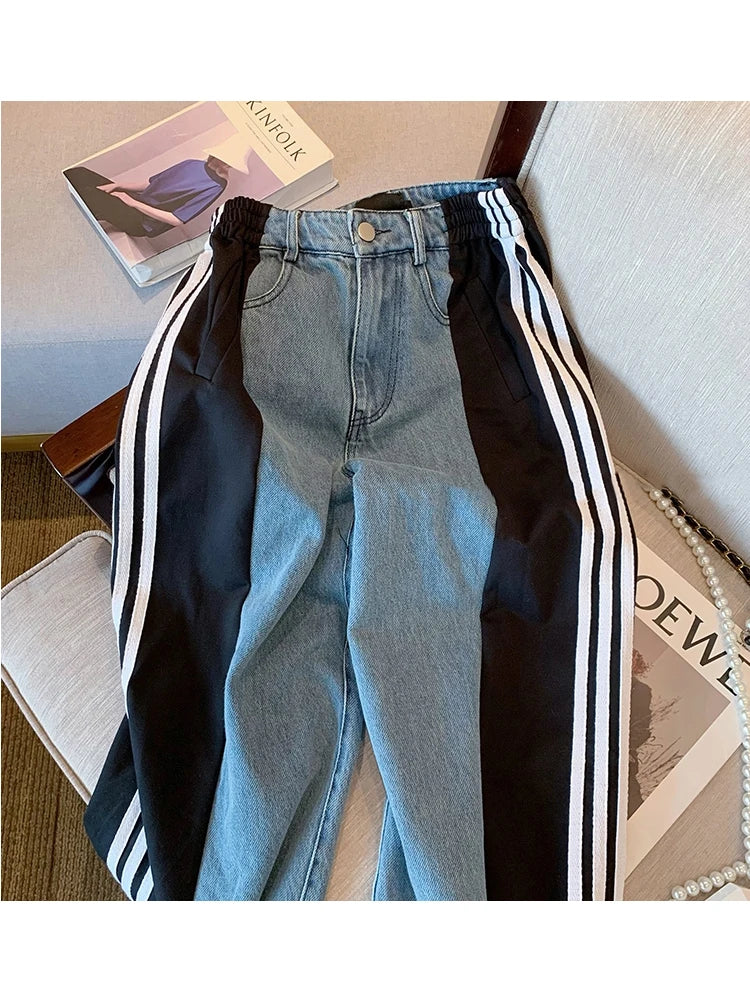 VINTAGE STRIPED BAGGY JEANS