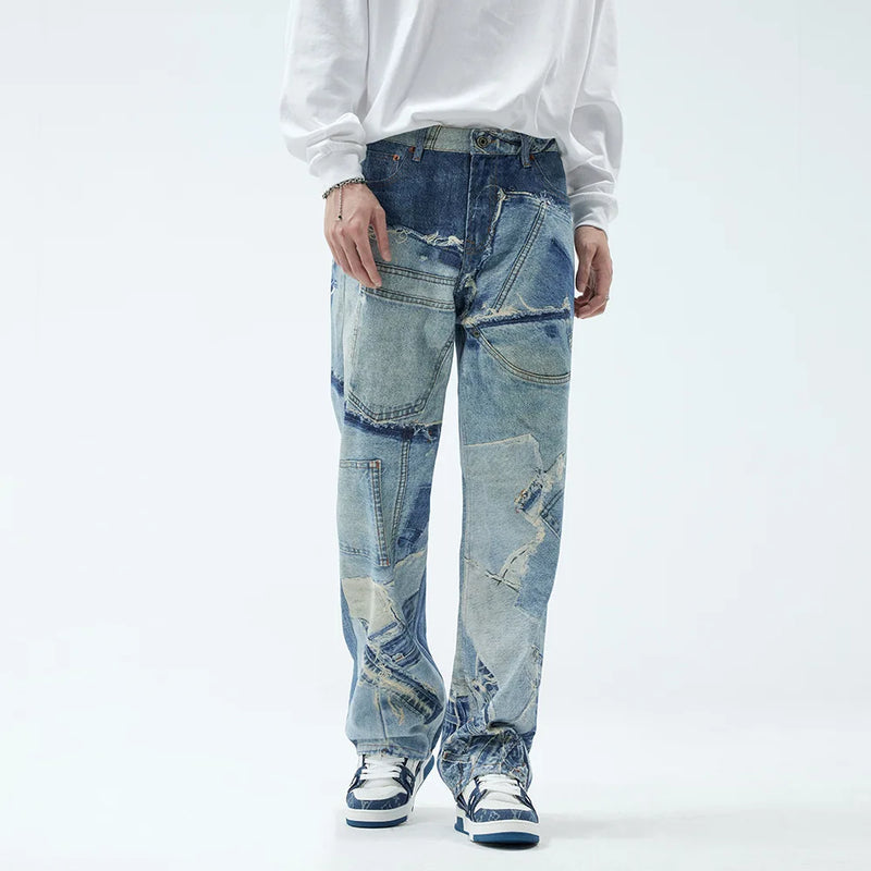 OPULA PATCHWORK VINTAGE RETRO DENIM JEAN