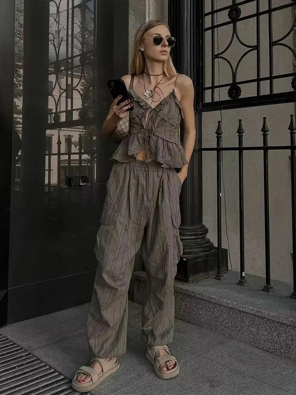 VINTAGE LACING TWO PIECE SUIT
