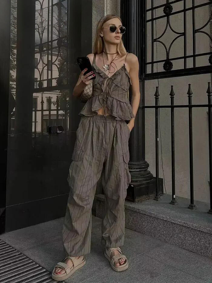 VINTAGE LACING TWO PIECE SUIT