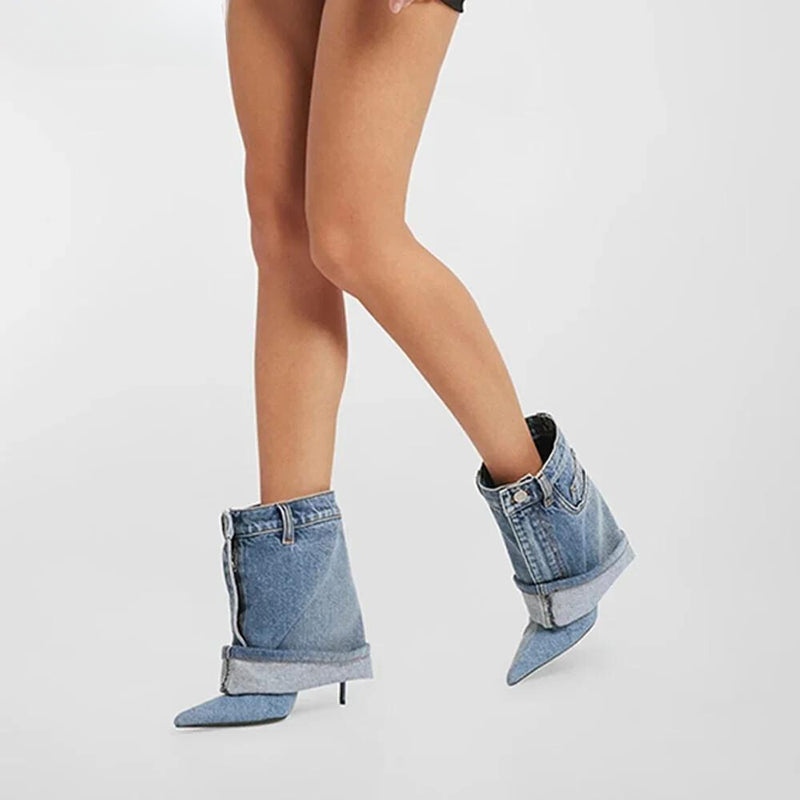 OPULA RETRO DENIM HEELS