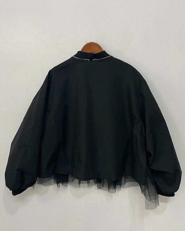 CUSTOM DESIGN MESH DENIM JACKET