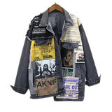 TRENDY NEWS PATCH VINTAGE DENIM JACKET