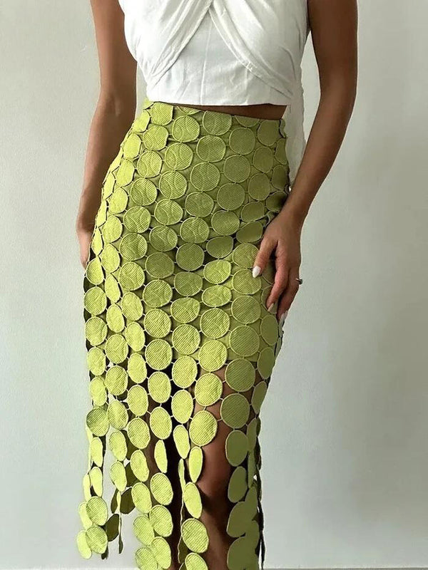 ASYMMETRICAL TASSEL SKIRT