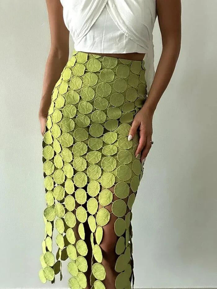 ASYMMETRICAL TASSEL SKIRT